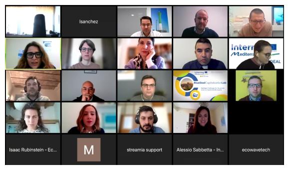 screenshot dell'evento online