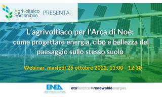 Locandina Webinar Agrivoltaico Sostenibile 