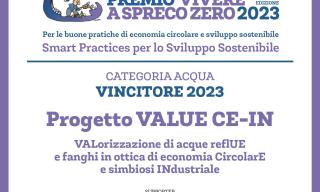 Premio Vivere a Spreco Zero al Progetto VALUE CE-IN